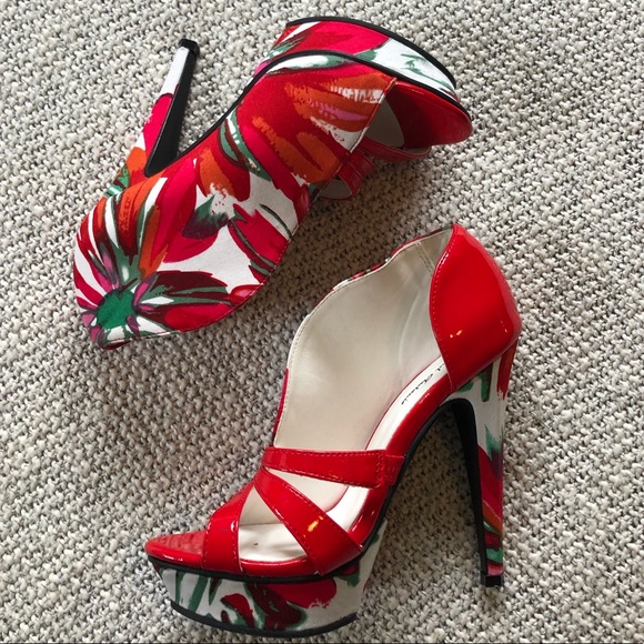 Michael Antonio Shoes - **SOLD** Michael Antonio Taft Floral Heels